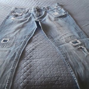 American Eagle Patchwork Hipster Bootcut Jeans.